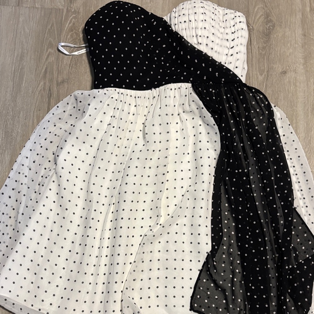 Donna Morgan Kids Dress in Black and White Polka Dot